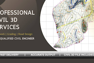 design grading plans, road and site plans in civil 3d