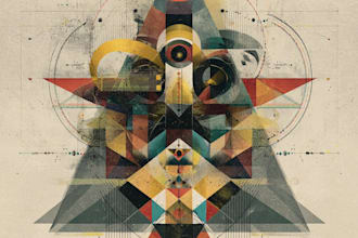 create abstract geometric digital art