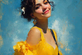 create a digital oil painting portrait