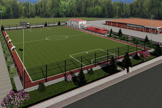 remodel stadium, training ground design,sport court, spectator area,padel render