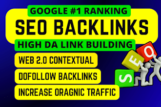 do 1000 SEO backlinks high da authority link building service for google ranking