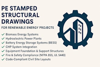 provide pe stamped structural drawings for renewable energy projects