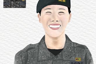 draw watercolor potrait from your photo