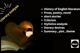 assist you with literary analysis, summary ,and research
