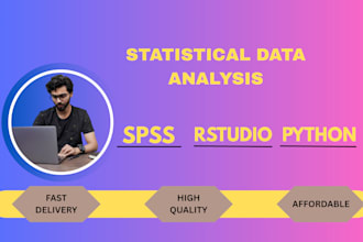 do statistical data analysis using spss, rstudio, python and jamovi