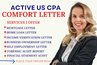 provide verified CPA letter, expense ratio letter, mortgage, as US certified CPA