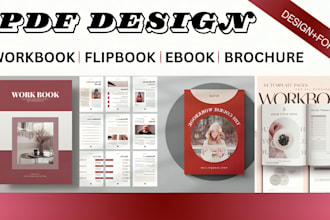 design editable workbook, employee handbook, pdf design flipbook brochure design