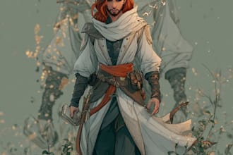 draw a fantasy character for dnd, pathfinder, etc