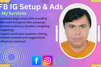 do fb setup meta ads fb organic reach ig ads and influencer outreach