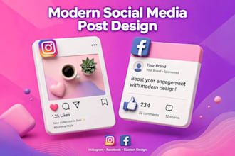 design 3 modern social media posts banners for your brand