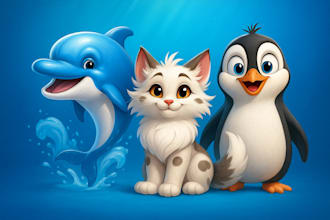 create pixar style 3d cute characters as you imagned