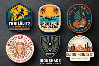 create patch design, badge, military, stamp or hipster logo