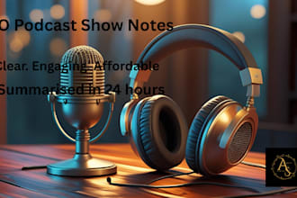 write podcast show notes and summaries in 24 hours