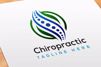 custom chiropractor logo design wellness, spine and health branding