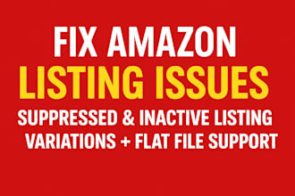 fix amazon listing issues and suppressed listings