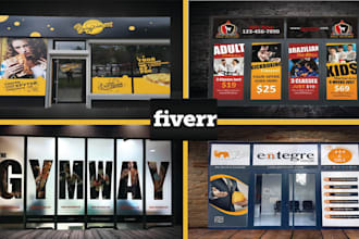 create executive window graphic shop front and store front