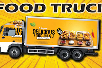 make a hd food  truck menu warp desgin and any vehicle warp