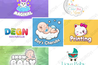 design daycare childcare baby shop school and kids logo