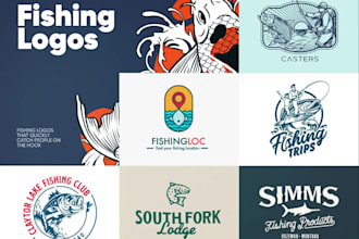 design outdoor, mountains, camper trailer, retro, fishing, hunting, and rv logo