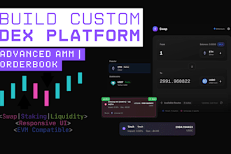 build custom decentralized exchange dex, amm, orderbook