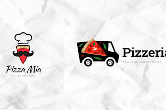 do restaurant, fastfood, BBQ, food truck and 3d food logo design
