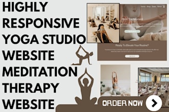 design yoga studio website, floating, meditation reiki, therapy website
