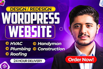 design a contractor, roofing, construction, handyman, plumbing and hvac website