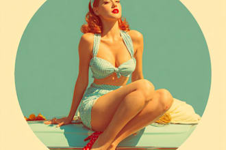 create a pin up girl and pin up girl illustration