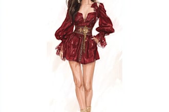 create custom fashion illustrations and croquis for you