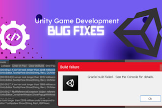 fix unity bugs, crashes, build errors, ads issues, and optimize your game
