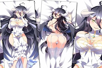 draw dakimakura oc fan art anime style 2d vtuber cover pillow nsfw body pillow