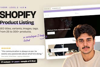 do shopify product listing and bulk product upload with SEO