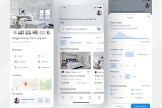 build property management app, real estate app, property listing app, lease app