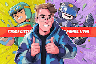 draw cartoon youtube thumbnail in any style