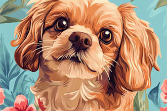 draw a pet portrait illustration