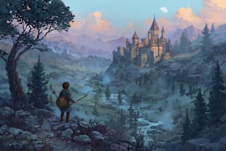 do fantasy landscape illustrations