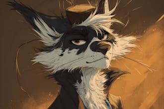 draw a reference sheet and art of your furry character