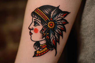 create sleeve tattoo design in geometric style