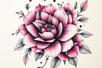 create a beautiful flower tattoo design for you