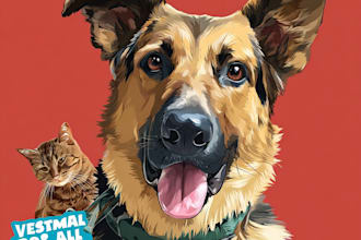 draw high quality vector for your pet or any animals