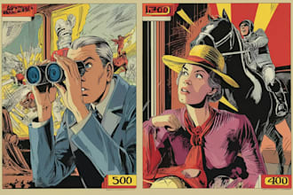 draw a retro vintage comic illustration