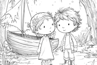 draw custom coloring book page illustrations for children and kids