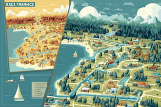 illustrate a creative vector map