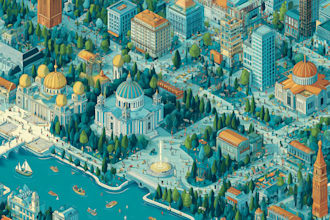 design a travel and event map, city illustration
