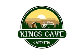 design captivating kings cave campers logo