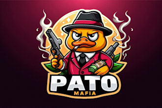 do high quality pato mafia logo with custom t shirt design