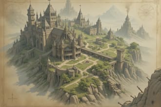 make fantasy map illustration for dnd, novels and games