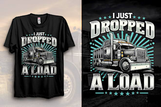 make high quality vintage truck t shirt courier service logo