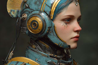 draw a sci fi character illustration or sci fi character