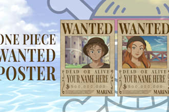 design your one piece anime wanted poster